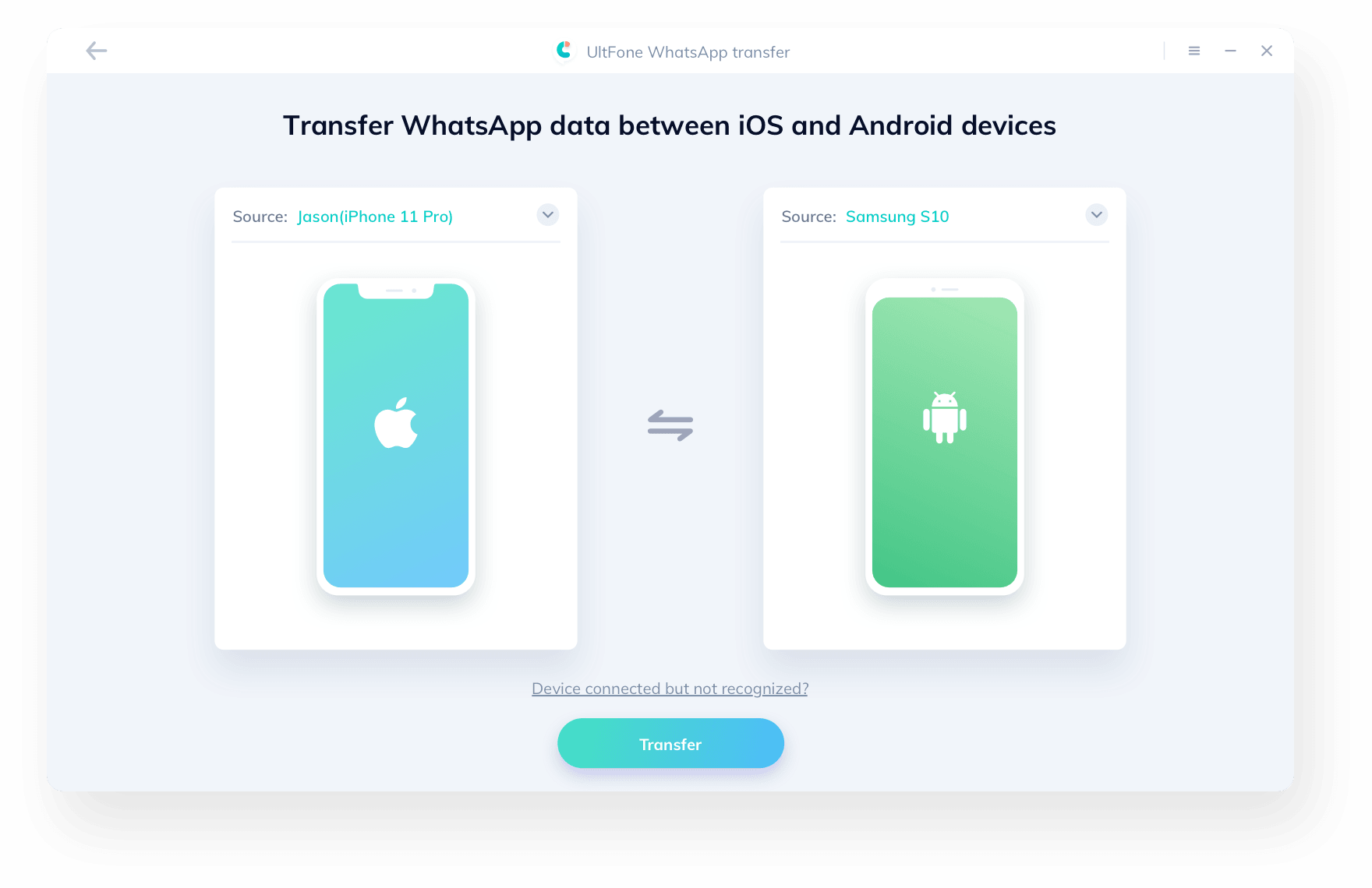 connect device to computer for whatsapp transfer